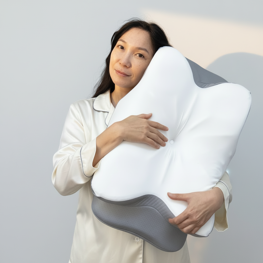 Elmira tenant l'oreiller SILK