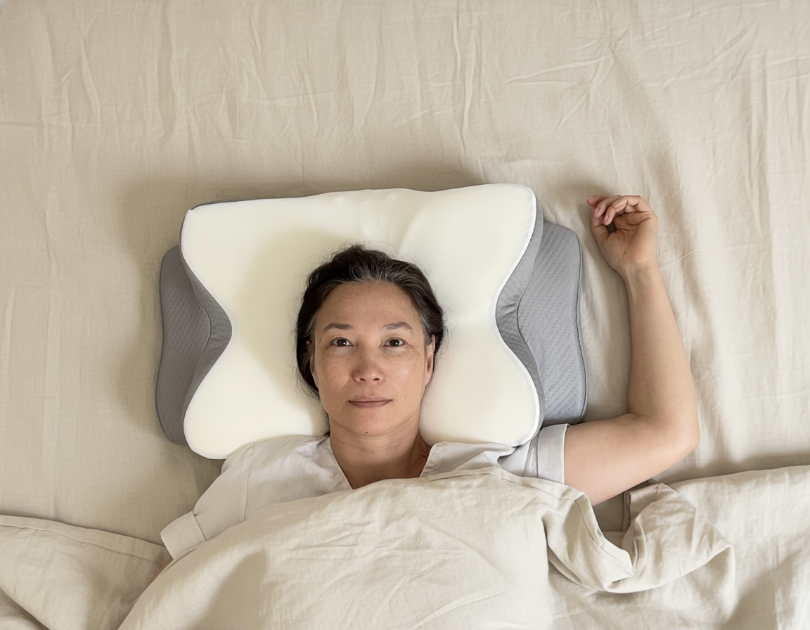 oreiller silk - position sur le dos